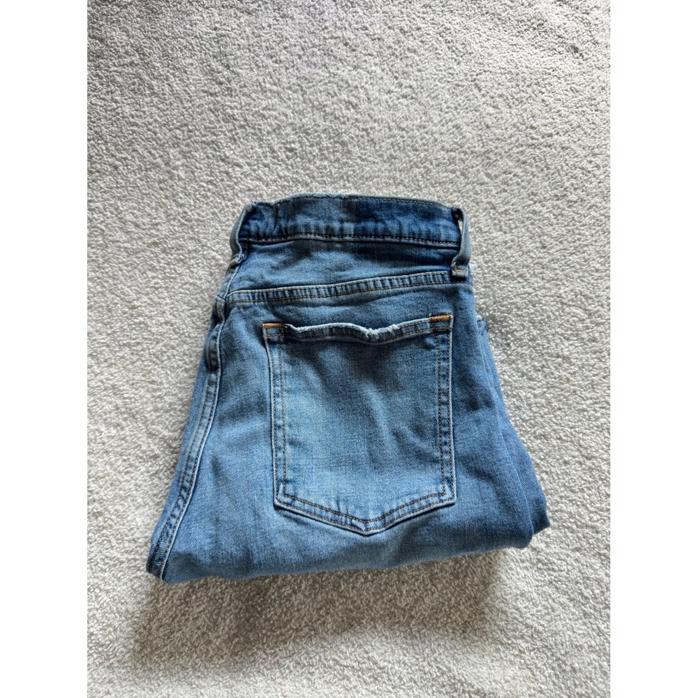 Abercrombie & Fitch Women's 12 Long High Rise Light Wash Distressed Jeans